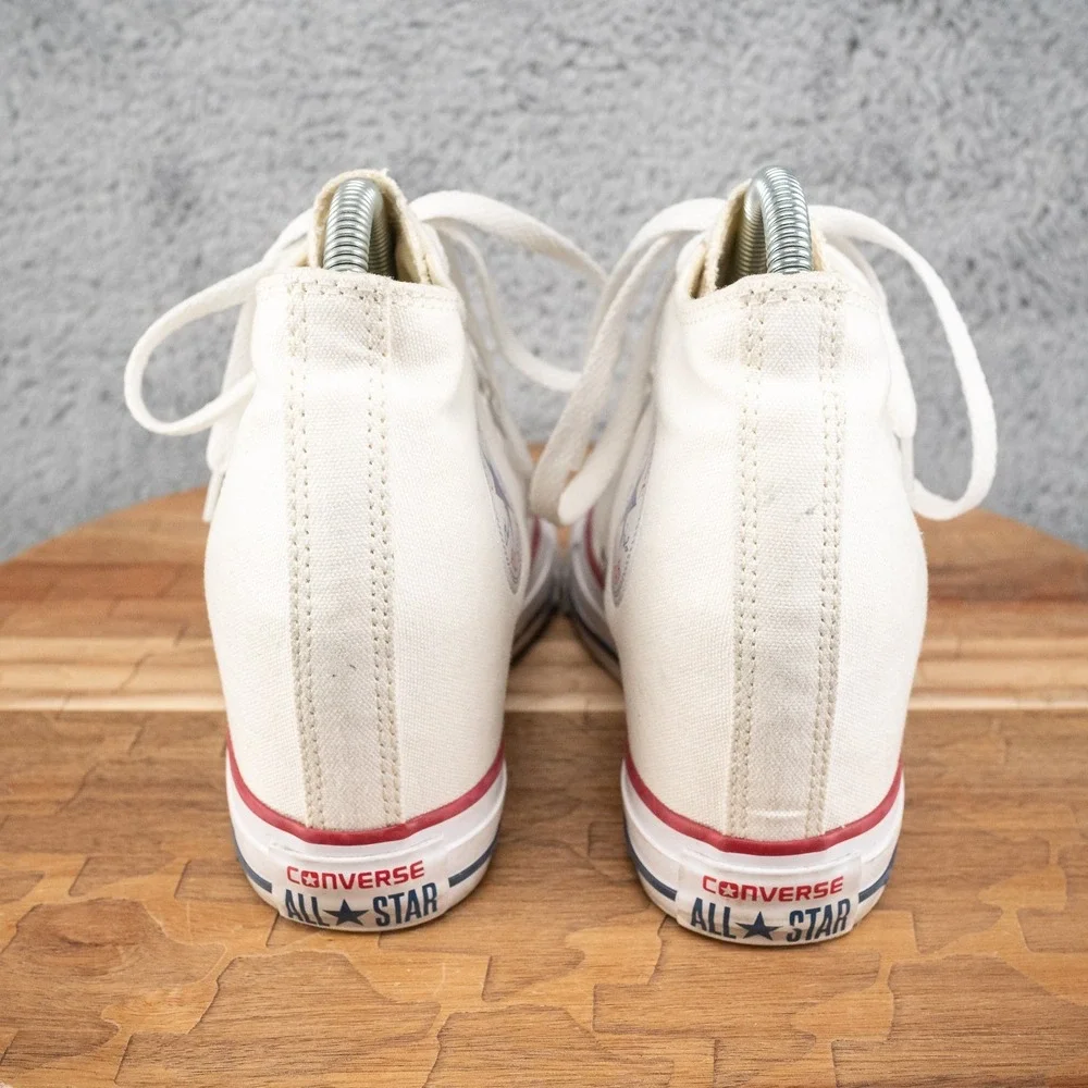 Converse Chuck Taylor All Star‎ Lux Hi High Hidden Heel Wedge White Womens 8.5